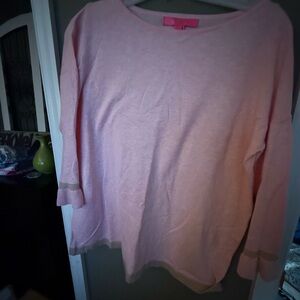 Lilly Pulitzer Pale Pink Boatneck Sweater with Metallic Trim